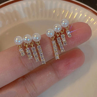 Golden Plated Pearl Ear Drops Earrings – Classic Jewellery for Women
