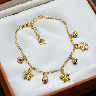 Golden Plated Flower Anklet