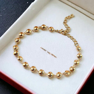 Golden Plated Sphere Bead Anklet