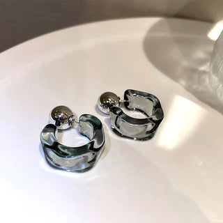 Transparent Round Cut Hoop Earrings