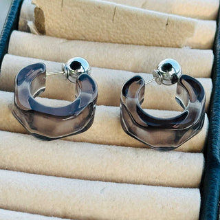 Transparent Round Cut Hoop Earrings