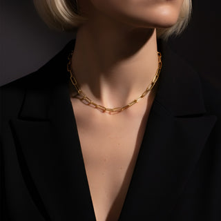 Minimalist Gold-Plated Link Chain Necklace