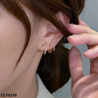 Golden Plated Sterling Stud Earrings – Elegant Earrings for Women
