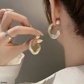 Curved Bead Earrings for Women – Gold Plated Party Jewellery