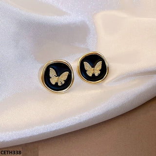 Painted Butterfly Stud Earrings for Women – Gold Plated Jewellery