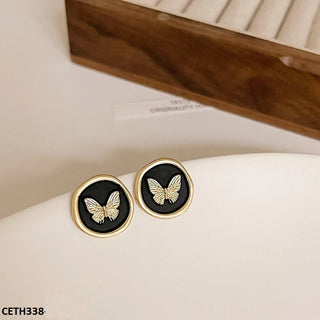Painted Butterfly Stud Earrings for Women – Gold Plated Jewellery