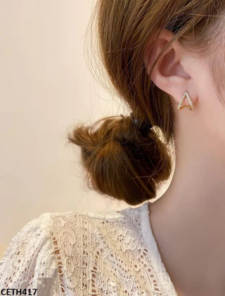 Curved Heart Stud Earrings for Women – Golden Plated Jewellery
