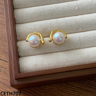 Golden Plated Pearl Tops – Elegant Earrings for Womenc