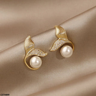 Fish Tail Golden Earrings – Elegant Party Jewellery for Women
