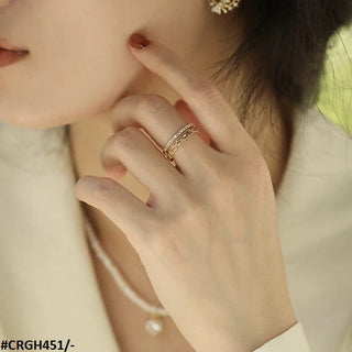 Interlocking Duo Ring for Women – Adjustable Golden Jewellery