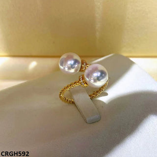 Pearl Ring for Women – Adjustable Golden Plated Casual Jewellery