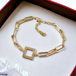 Golden Plated Square Anklet – Adjustable Anklet for Women