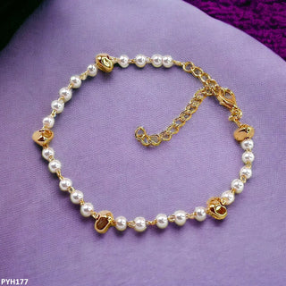 Golden Plated Pearl Beat Anklet – Adjustable Anklet for Women