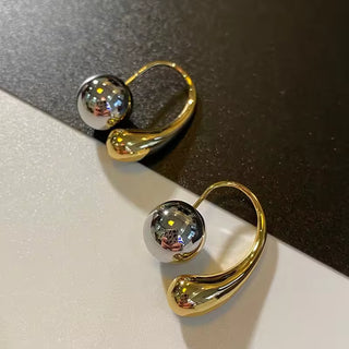 Water Drop Round Ball Metal Earrings For Women Copper Designer Styles Retro Luxury New Fashion Party Jewelry Girl's Gifts C1187