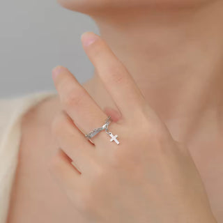Lemegeton Open Ring for Couple Small Charm Jewelry Stainless Steel Chain Accessories Heart Zircon Beauty Fried Dough Twists New
