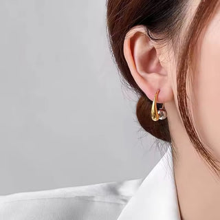 Water Drop Round Ball Metal Earrings For Women Copper Designer Styles Retro Luxury New Fashion Party Jewelry Girl's Gifts C1187