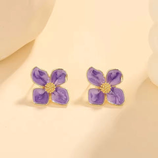 Fashion Korean Women Retro Drip Glaze Red Flower Earrings Women for Delicate Earrings Luxury Couple Engagement Jewelry Gift