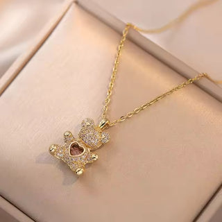 Trendy Square Stainless Steel Green Zirconia Pendant Necklaces For Women Girls Gold Color Metal Round Drop Jewelry Birthday