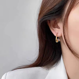 Water Drop Round Ball Metal Earrings For Women Copper Designer Styles Retro Luxury New Fashion Party Jewelry Girl's Gifts C1187