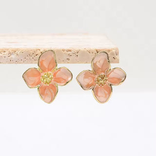 Fashion Korean Women Retro Drip Glaze Red Flower Earrings Women for Delicate Earrings Luxury Couple Engagement Jewelry Gift