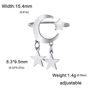 Lemegeton Open Ring for Couple Small Charm Jewelry Stainless Steel Chain Accessories Heart Zircon Beauty Fried Dough Twists New