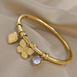Greatera Gold Color Conch Shell Charm Stainless Steel Adjustable Bracelets Bangles for Women Ocean Animal Bracelet Beach Jewelry