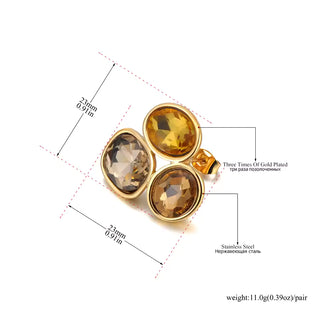 Lokaer Stainless Steel Colorful Cubic Zirconia Stone Stud Earrings 18k PVD Plated Waterproof Fashion Daily Women Jewelry E24203