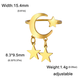 Lemegeton Open Ring for Couple Small Charm Jewelry Stainless Steel Chain Accessories Heart Zircon Beauty Fried Dough Twists New