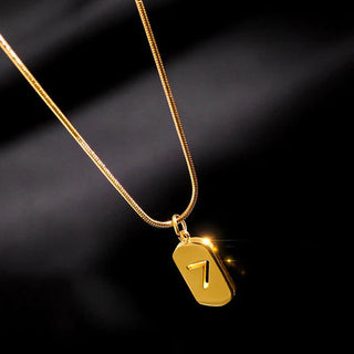 Gold-Plated  Lucky 7 Number Pendant