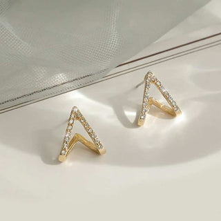 Curved Heart Stud Earrings for Women – Golden Plated Jewellery